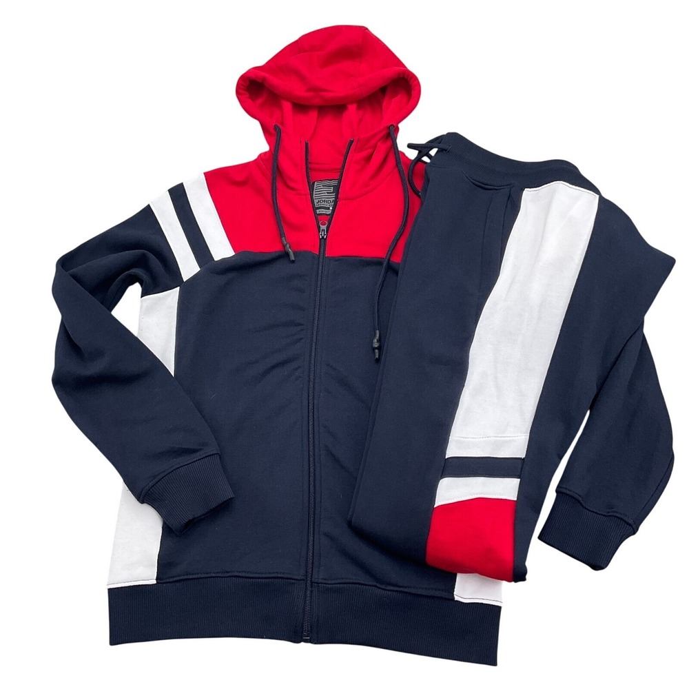 Jordan Craig Tracksuit Men Small Red Blue Colorblock Athletic Leisure Jogger Set